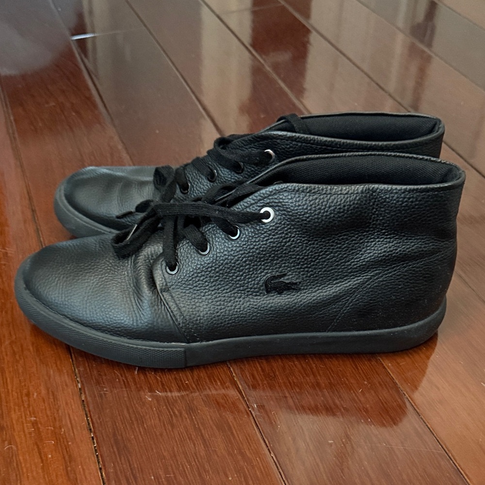 Lacoste Black Leather High-Tops